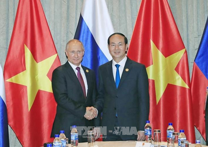 Chủ tịch nước Trần Đại Quang gặp song phương Tổng thống Liên bang Nga Putin 