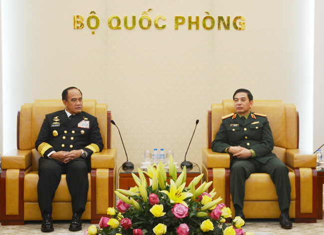 Thượng tướng Phan Văn Giang tiếp Tư lệnh Hải quân Indonesia