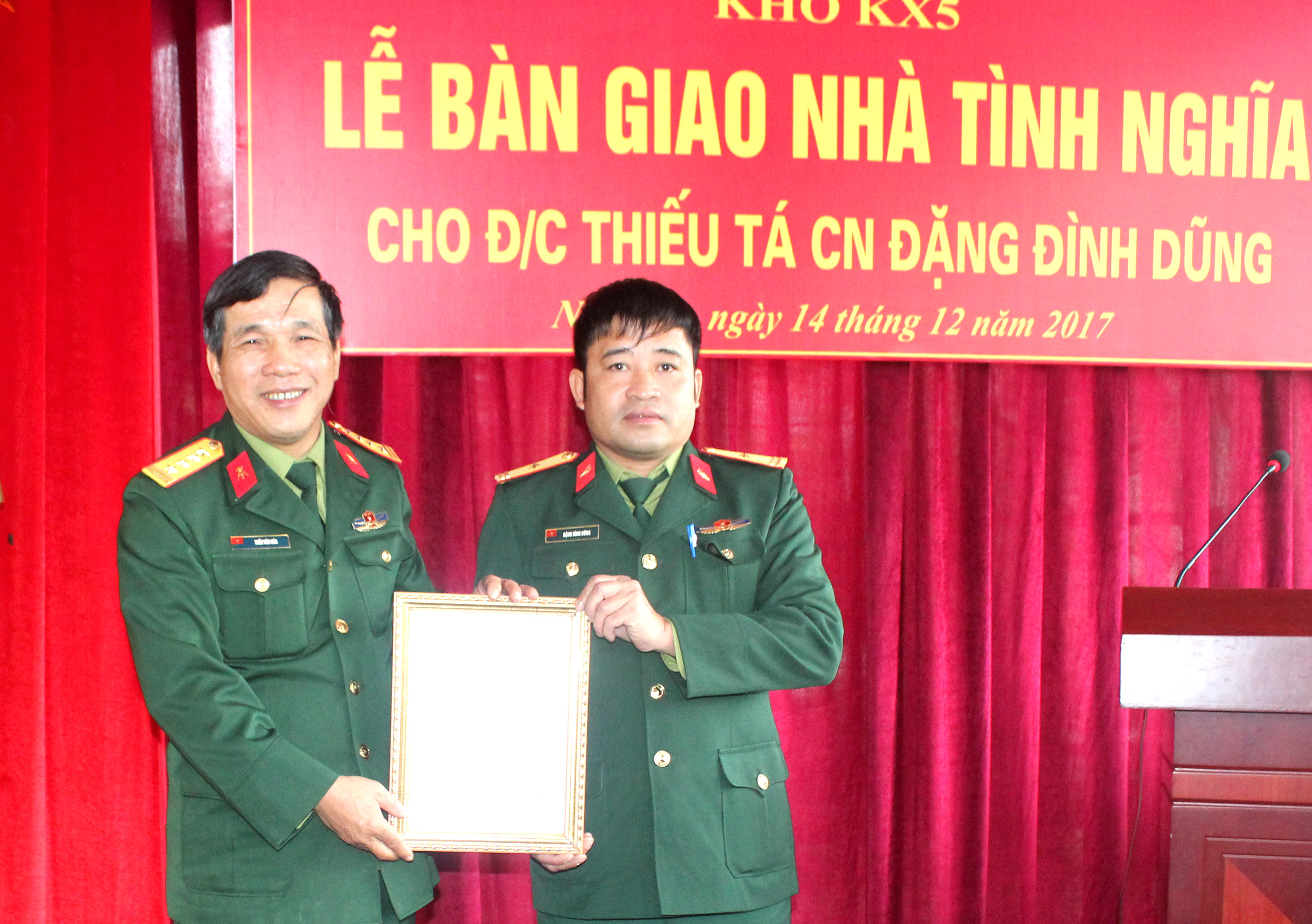 Cục Kỹ thuật Quân khu 4: Bàn giao Nhà tình nghĩa