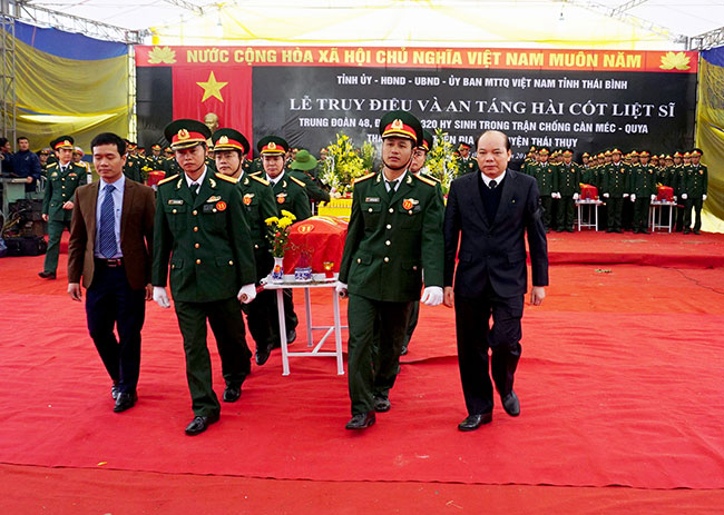 Tỉnh Thái Bình quy tập, truy điệu và an táng 24 hài cốt liệt sĩ chống Pháp