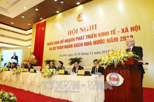 Tổng Bí thư Nguyễn Phú Trọng dự Hội nghị triển khai kế hoạch phát triển kinh tế-xã hội và dự toán ngân sách Nhà nước