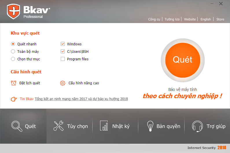 Bkav 2018 có tốc độ quét virus tăng 150% so với phiên bản trước