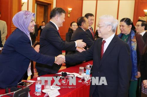 Tổng Bí thư Nguyễn Phú Trọng tiếp các Trưởng đoàn tham dự Hội nghị APPF-26