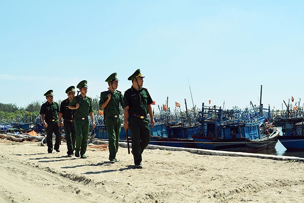 Đồn Biên phòng Bình Châu tuần tra bảo đảm an ninh trật tự địa bàn.