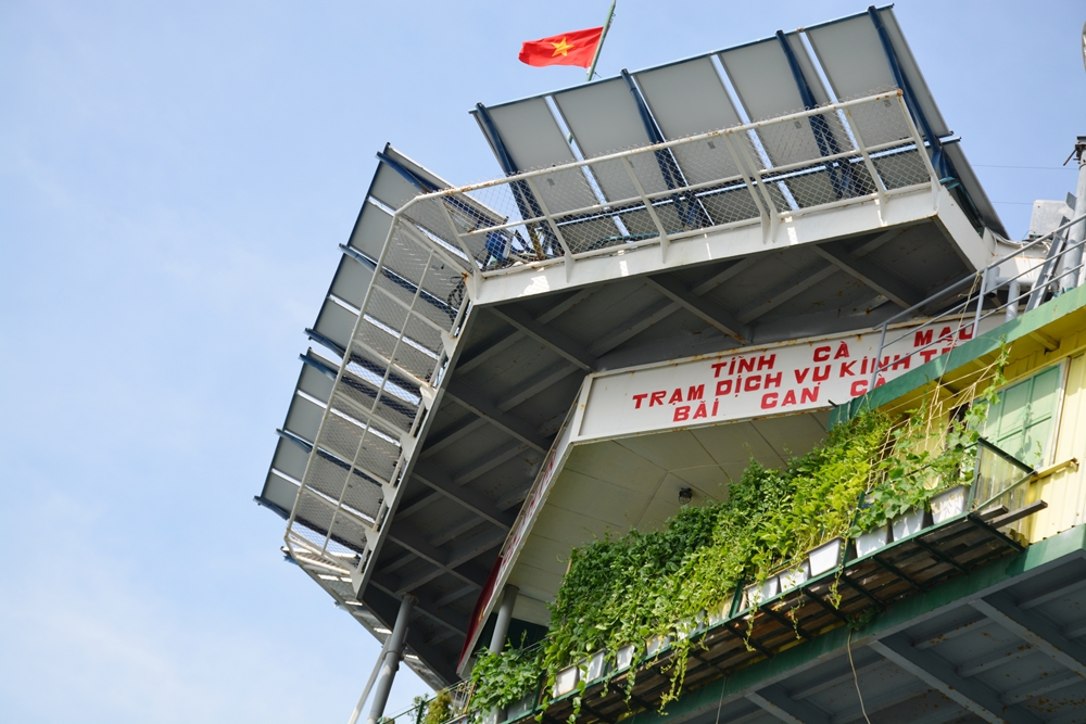 Với bàn tay tài hoa của người lính, bất chấp nắng gió, một màu xanh tươi mát luôn phủ xung quanh nhà giàn.