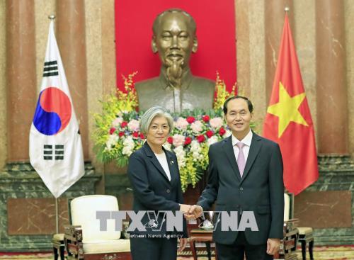 Chủ tịch nước Trần Đại Quang tiếp Bộ trưởng Ngoại giao Hàn Quốc Kang Kyung Wha