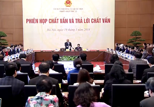 Khai mạc phiên chất vấn và trả lời chất vấn trong chương trình Phiên họp thứ 22 