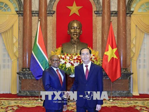 Chủ tịch nước Trần Đại Quang tiếp các Đại sứ Nam Phi, Ai Cập trình Quốc thư