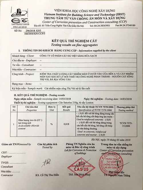 Các Loại Thí Nghiệm Cát Thông Dụng Và Mục Đích