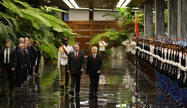 Tổng Bí thư Nguyễn Phú Trọng hội đàm với Chủ tịch Raúl Castro Ruz