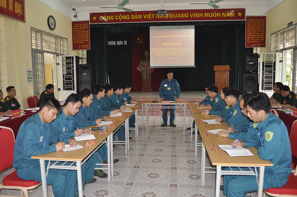 Diễn tập chiến đấu phòng thủ cấp xã cho các lớp quân sự cơ sở