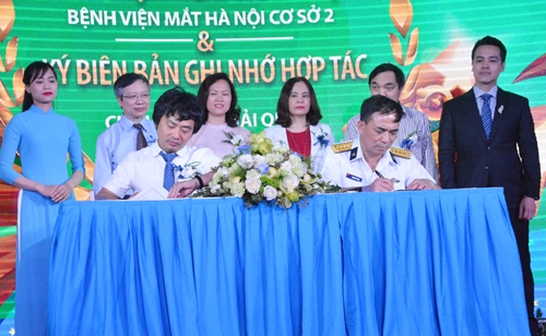 Bệnh viện mắt Hà Nội 2 ký biên bản ghi nhớ hợp tác với Cục Hậu cần (Quân Chủng Hải Quân)