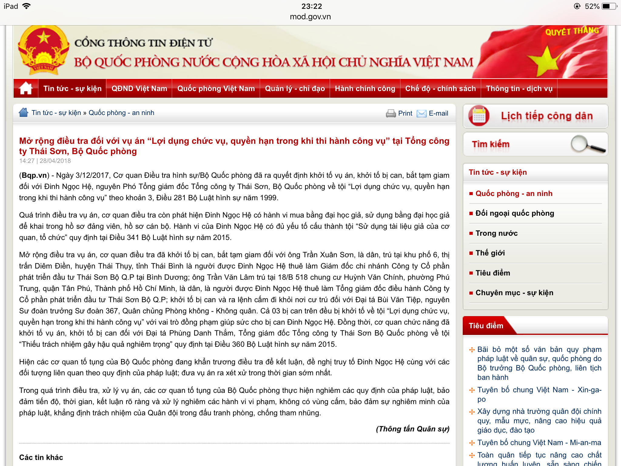 Xử lý nghiêm minh, công khai để giữ gìn danh dự quân đội