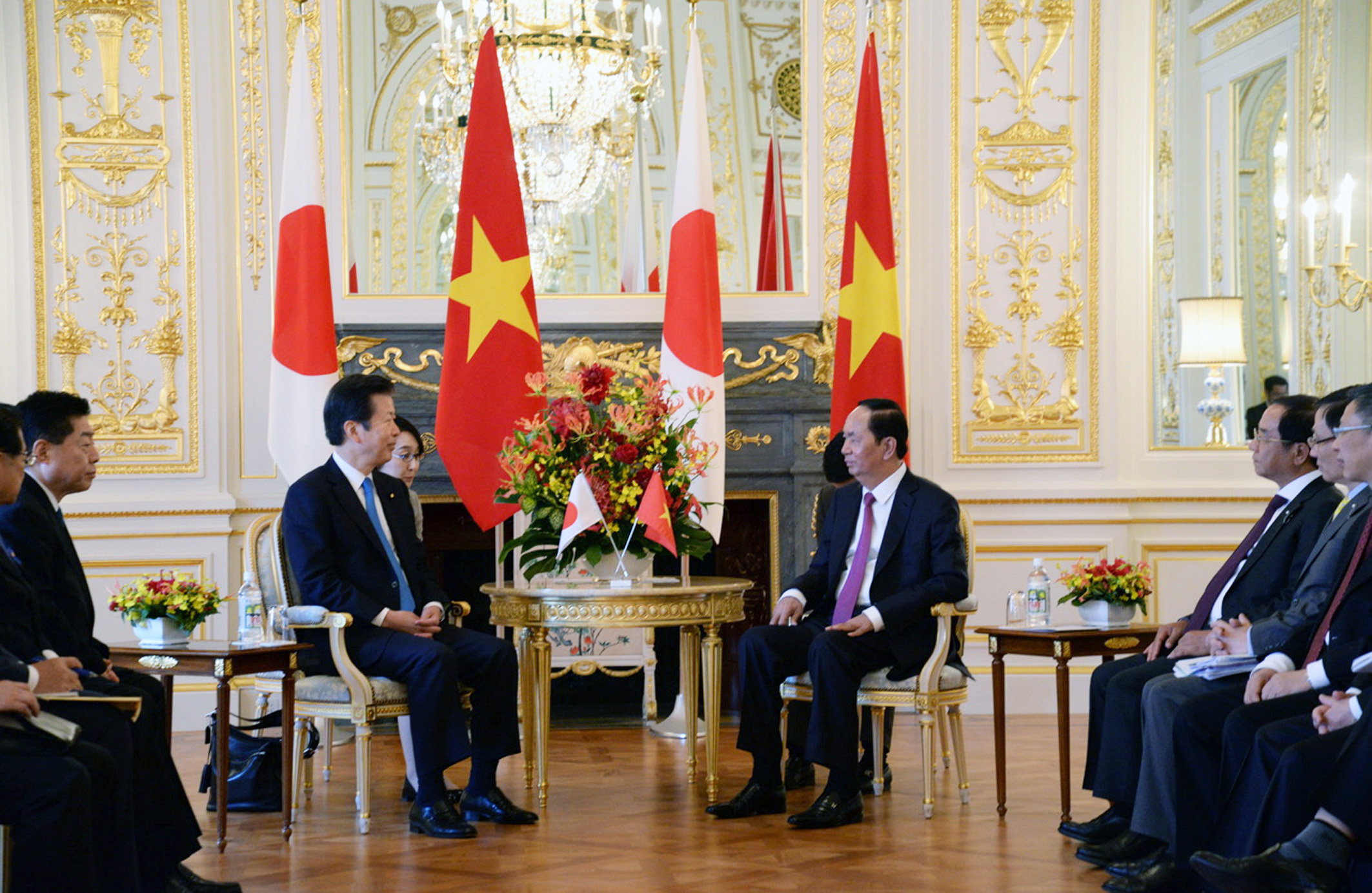 Chủ tịch nước Trần Đại Quang tiếp Chủ tịch Đảng Cộng sản Nhật Bản và Chủ tịch Đảng Công Minh