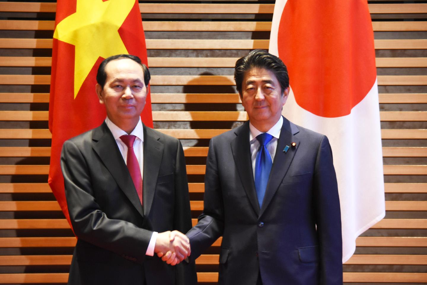 Chủ tịch nước Trần Đại Quang hội đàm với Thủ tướng Nhật Bản Shinzo Abe