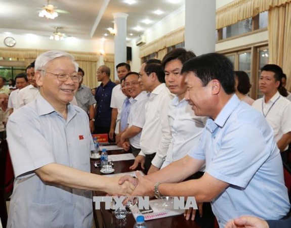 Tổng Bí thư Nguyễn Phú Trọng tiếp xúc cử tri Hà Nội