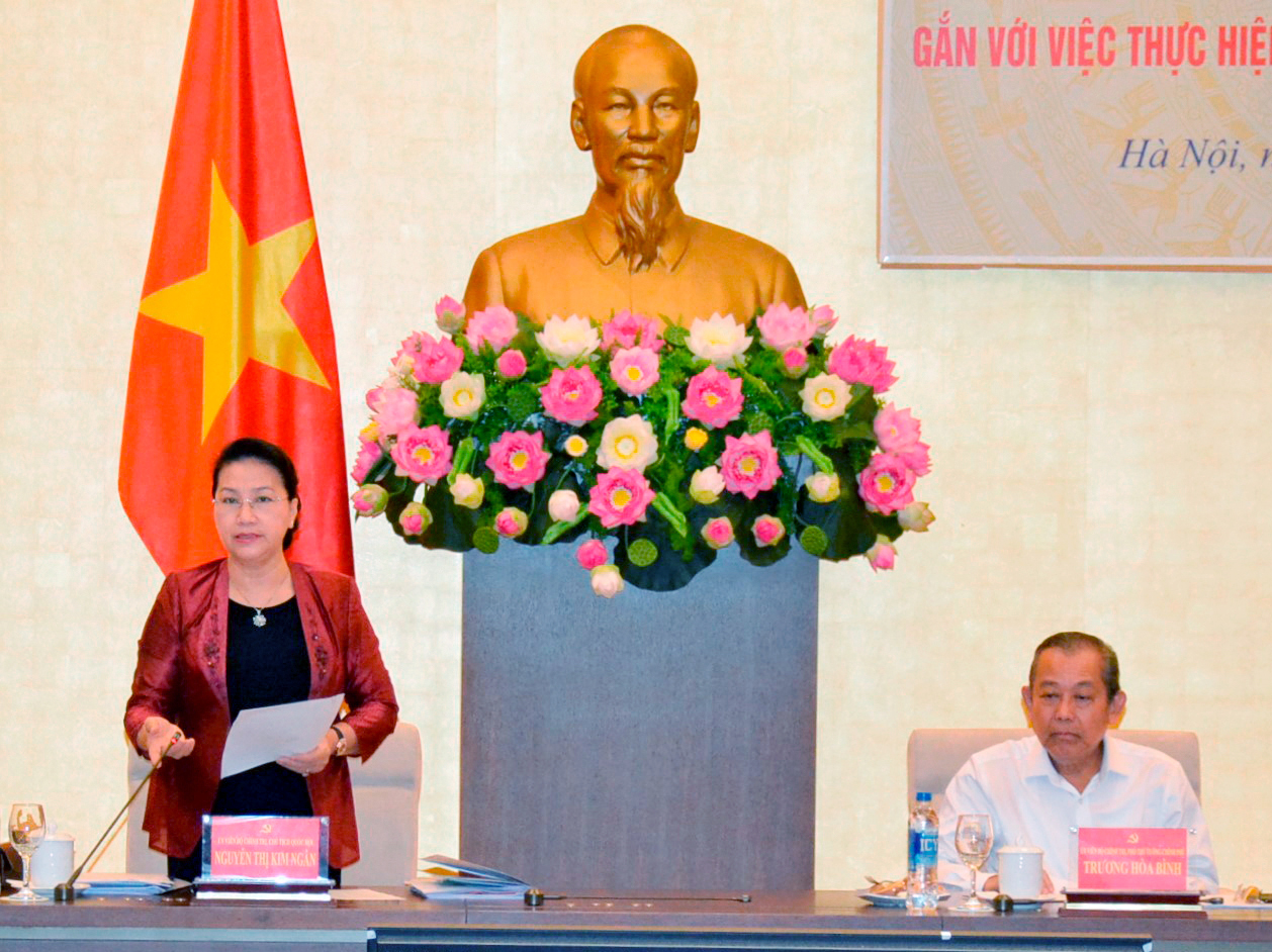 Đoàn kiểm tra của Bộ Chính trị làm việc với Đảng đoàn Quốc hội