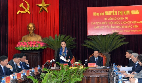 Chủ tịch Quốc hội Nguyễn Thị Kim Ngân làm việc với lãnh đạo tỉnh Bắc Ninh

