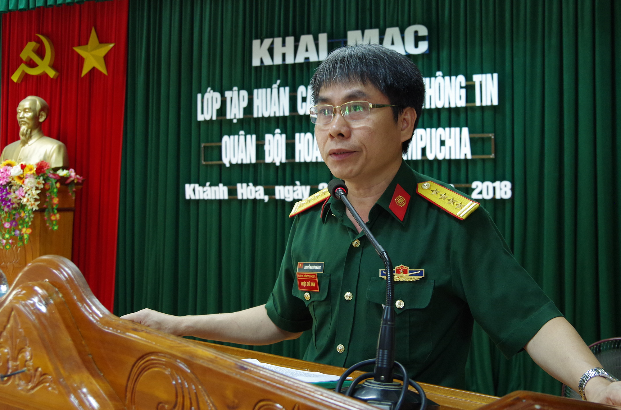 Khai mạc tập huấn cán bộ chỉ huy tham mưu thông tin Quân đội Hoàng gia Campuchia

