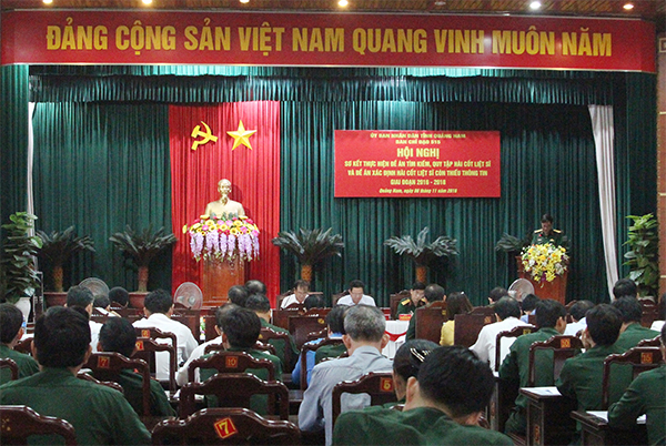 Tỉnh Quảng Nam sơ kết Đề án tìm kiếm, quy tập hài cốt liệt sĩ giai đoạn 2016-2018