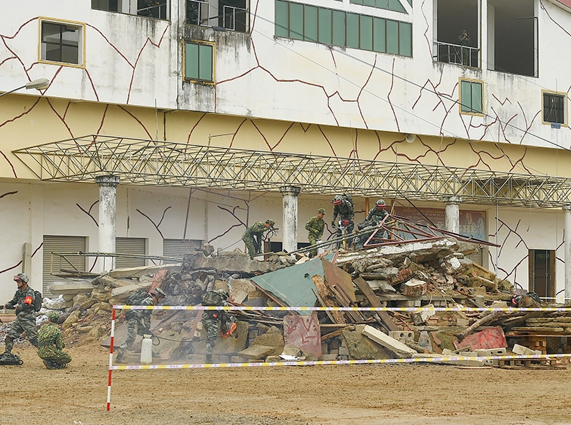 Hiện trường giả định của cuộc diễn tập.