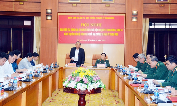 Thông báo kết quả kiểm tra của Bộ Chính trị đối với Thường vụ Quân ủy Trung ương về thực hiện Nghị quyết Trung ương 4 (khoá XII) và Chỉ thị 05 của Bộ Chính trị