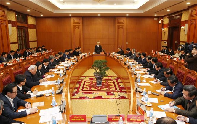 Tổng Bí thư, Chủ tịch nước Nguyễn Phú Trọng chủ trì Phiên họp thứ nhất Tiểu ban văn kiện Đại hội XIII của Đảng