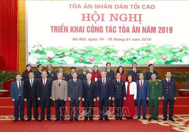 Tổng Bí thư, Chủ tịch nước Nguyễn Phú Trọng dự Hội nghị triển khai công tác tòa án năm 2019