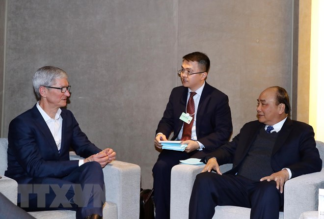 Thủ tướng Nguyễn Xuân Phúc tiếp lãnh đạo các Tập đoàn đa quốc gia bên lề WEF Davos 2019