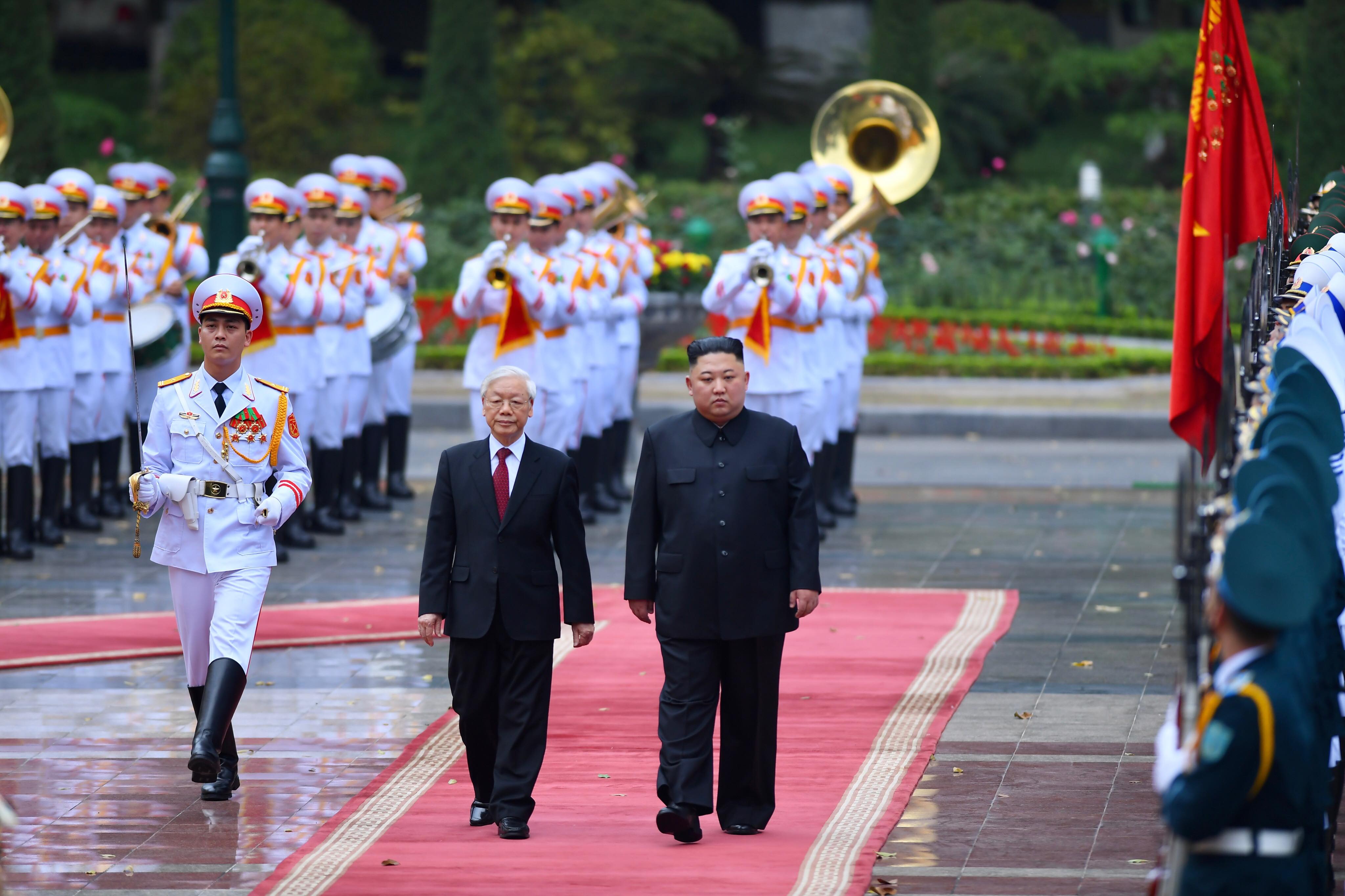 Tổng Bí thư, Chủ tịch nước Nguyễn Phú Trọng chủ trì lễ đón Chủ tịch Triều Tiên Kim Jong Un