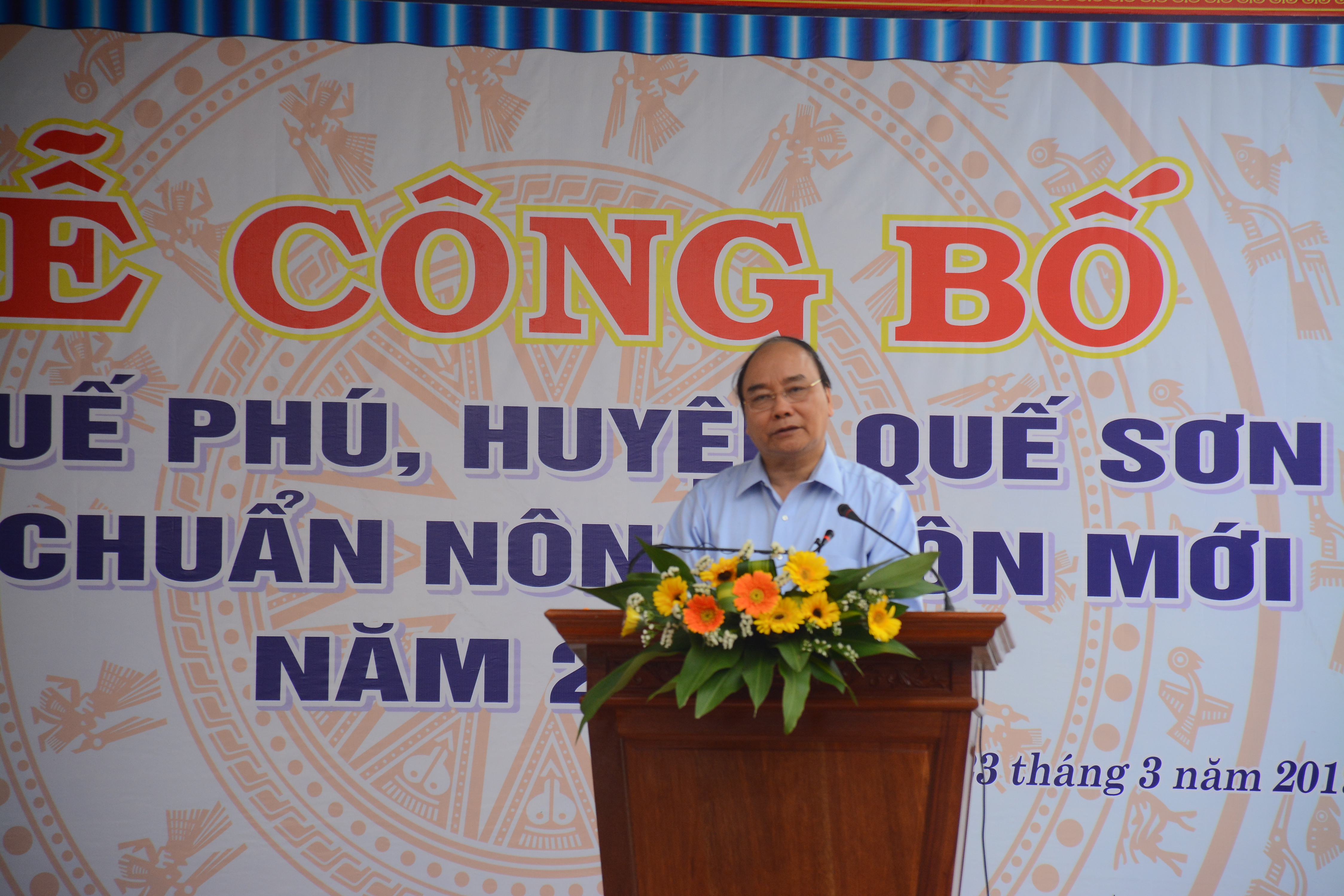 Thủ tướng Chính phủ dự lễ công nhận xã đạt chuẩn nông thôn mới tại Quảng Nam

