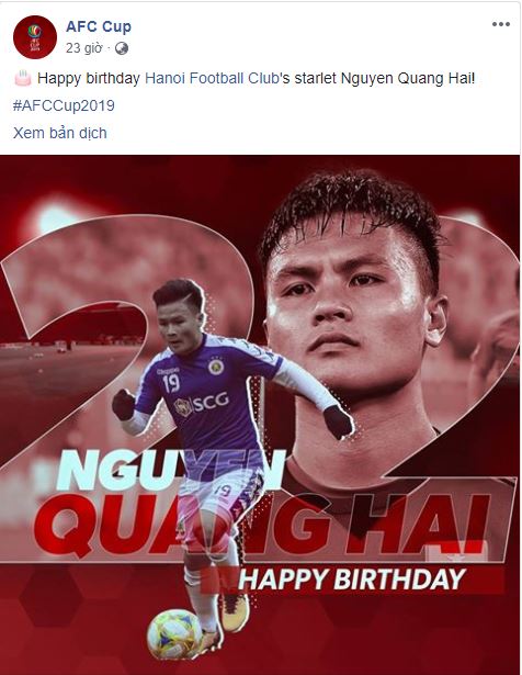 Hà Nội gửi thông điệp tới Quang Hải trong ngày sinh nhật