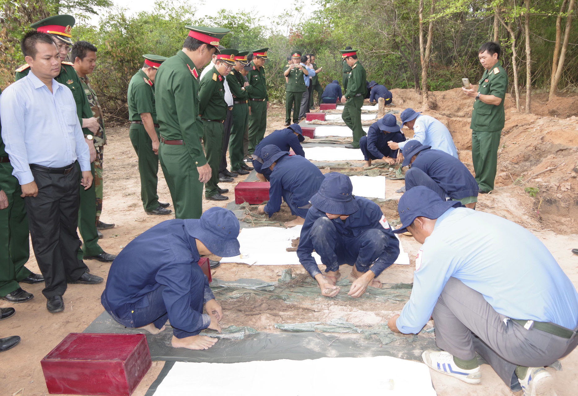 Đội K71 tỉnh Tây Ninh tìm kiếm, cất bốc 48 hài cốt liệt sĩ tại tỉnh Odo Miên Chay, Campuchia