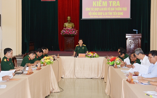 Cơ quan Thường trực Hội đồng Giáo dục Quốc phòng và An ninh Trung ương kiểm tra tại tỉnh Tiền Giang

