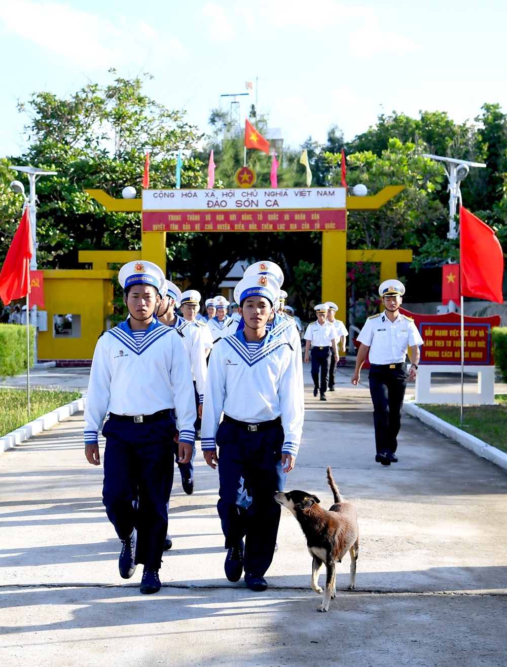Nhờ bàn tay cần cù của cán bộ, chiến sĩ khuôn viên của đảo đều sạch, đẹp.