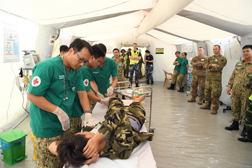 Huấn luyện thực hành tổng hợp Bệnh viện Dã chiến cấp 2 số 2 theo quy trình chuẩn Liên hợp quốc