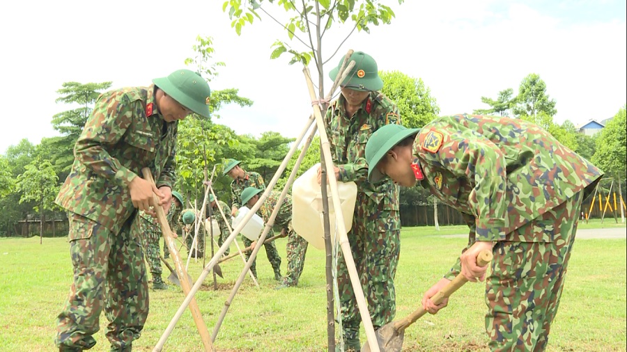 Cán bộ, chiến sĩ Trung đoàn 102 chung tay bảo vệ môi trường