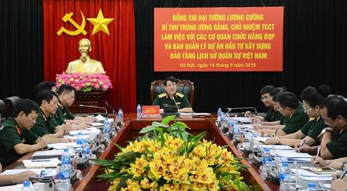 Đại tướng Lương Cường làm việc với các cơ quan, đơn vị về công tác xây dựng Bảo tàng Lịch sử Quân sự Việt Nam

