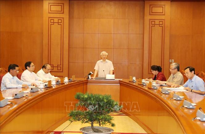 Tổng Bí thư, Chủ tịch nước Nguyễn Phú Trọng chủ trì họp Tiểu ban Nhân sự Đại hội XIII của Đảng 