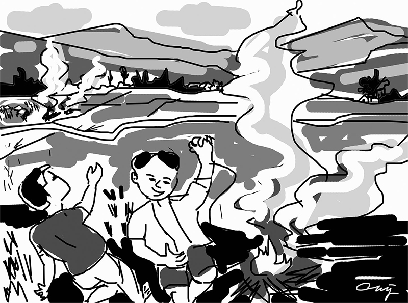 Khói lam chiều mùa gặt...

