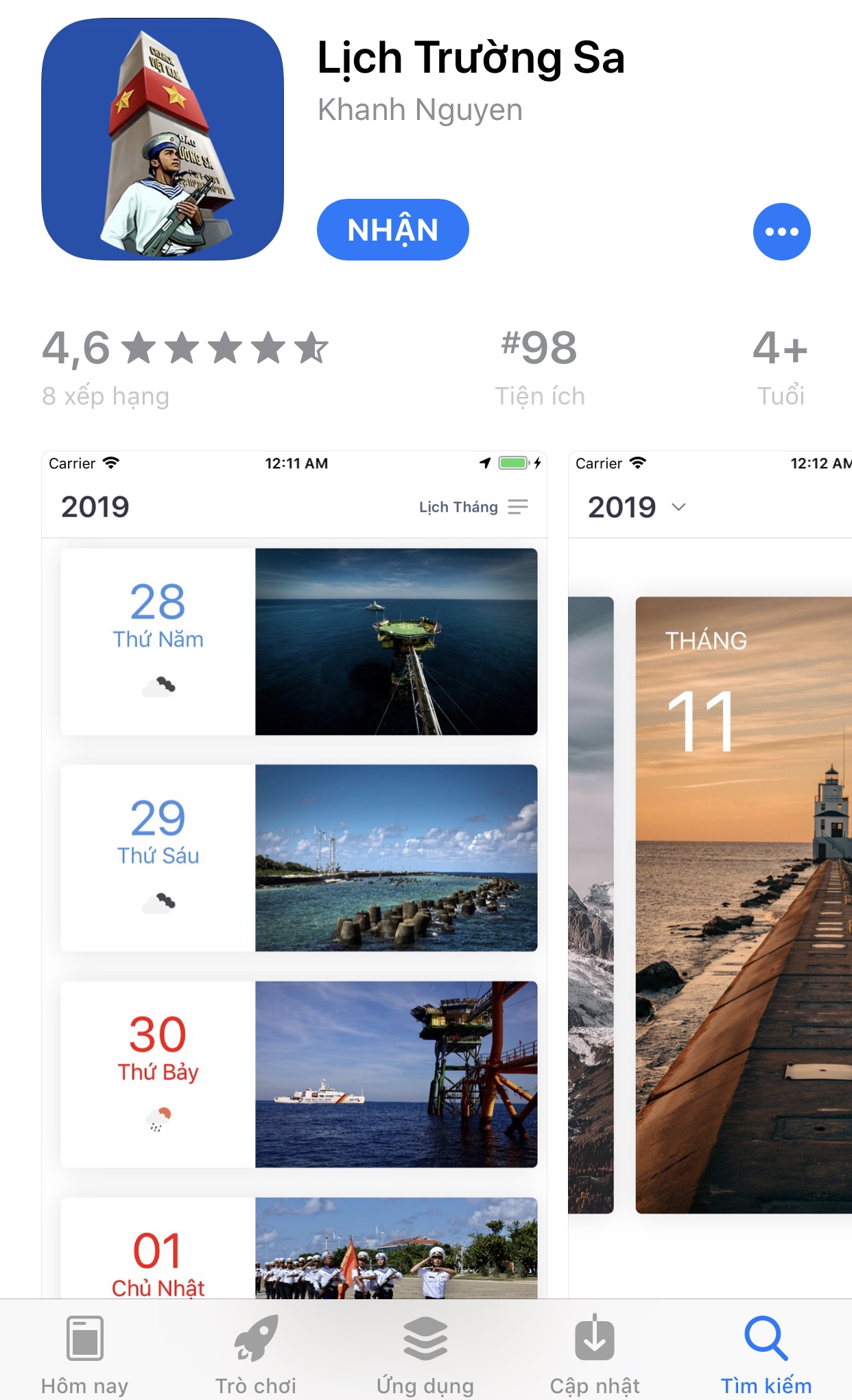 Ra mắt ứng dụng lịch Trường Sa
