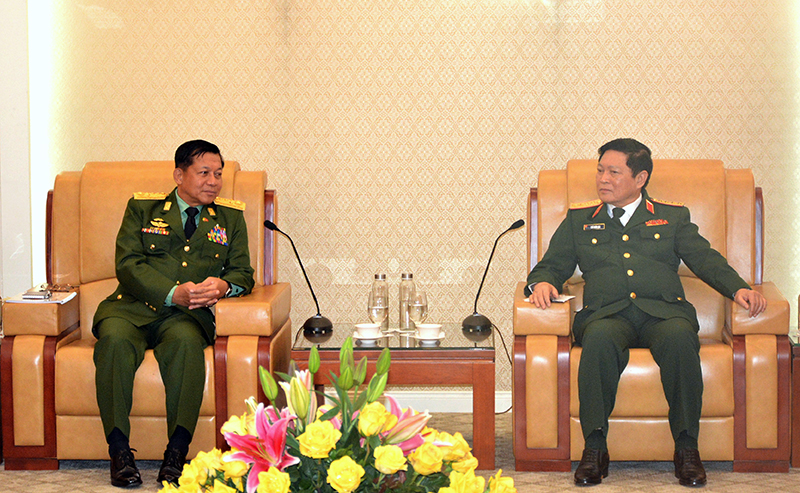 Đại tướng Ngô Xuân Lịch hội kiến Tổng Tư lệnh các Lực lượng vũ trang Myanmar

