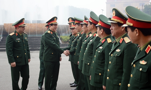 Đại tướng Lương Cường thăm và làm việc tại Bộ tư lệnh Quân khu 1

