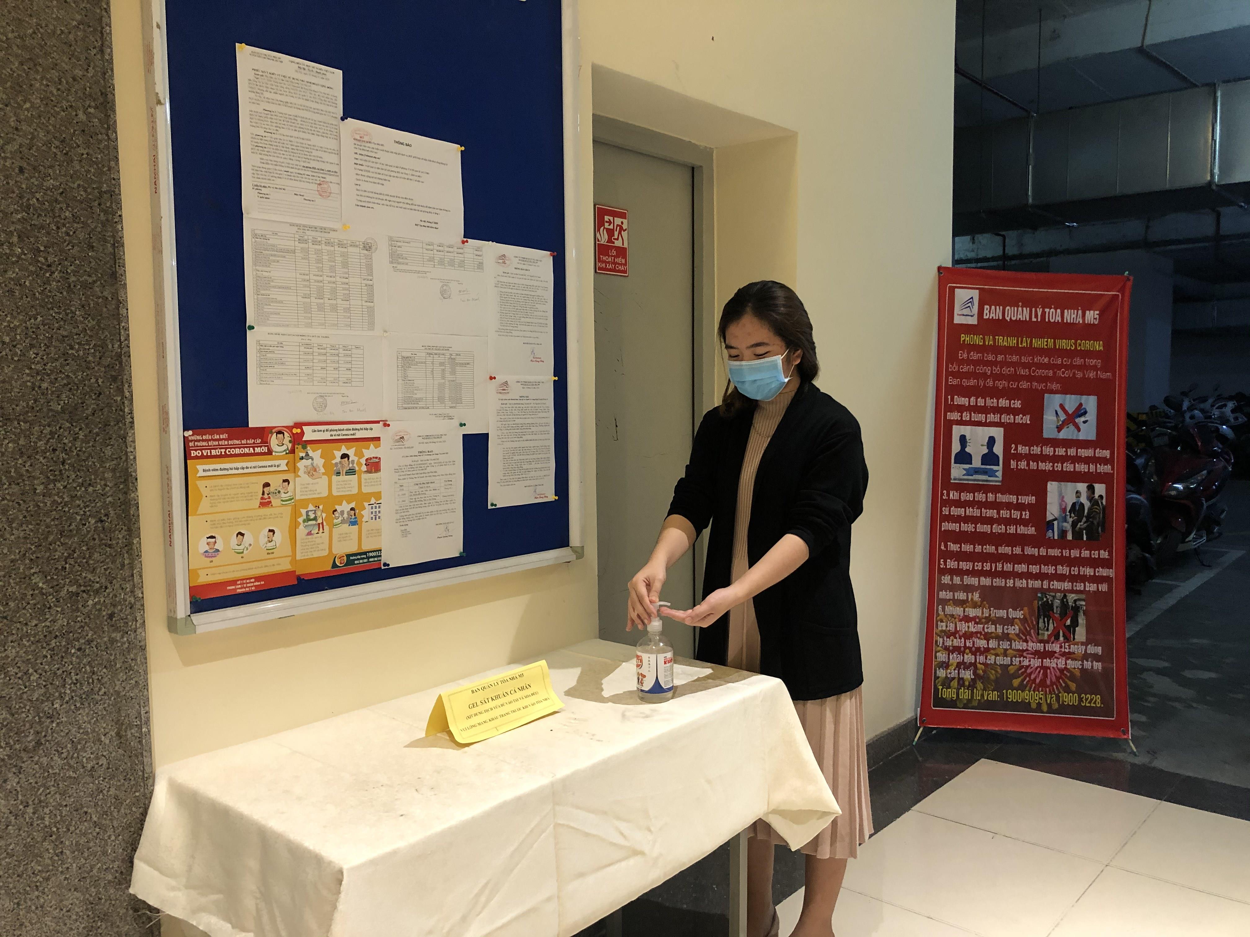 Các chung cư ở Hà Nội tăng cường phòng, chống dịch Covid-19