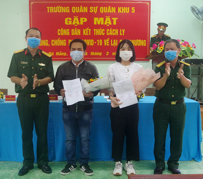308 công dân hoàn thành thời gian cách ly phòng, chống dịch Covid-19 tại Trường Quân sự Quân khu 5 