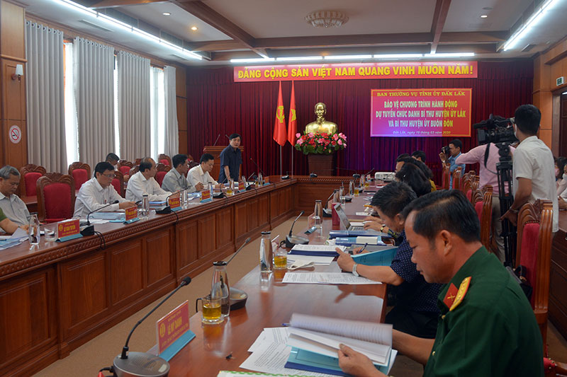 Tỉnh ủy Đắc Lắc bảo vệ Chương trình hành động dự tuyển chức danh Bí thư Huyện ủy Lắc và Buôn Đôn

