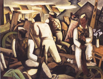 Trưng bày bức tranh tái hiện hình ảnh Hà Nội năm 1946