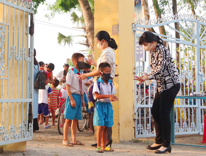 An Giang thực hiện nghiêm các quy trình đảm bảo an toàn cho học sinh khi đến trường

