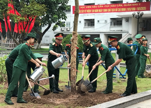 Học viện Hậu cần trồng cây tưởng nhớ Chủ tịch Hồ Chí Minh