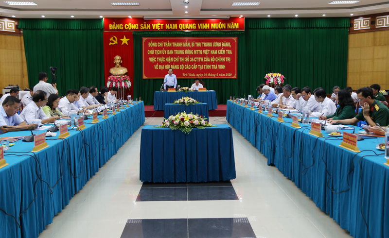 Đồng chí Trần Thanh Mẫn làm việc với Ban Thường vụ Tỉnh ủy Trà Vinh

